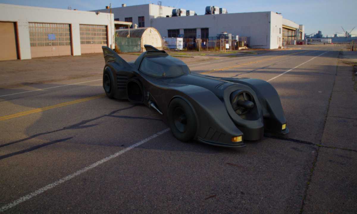 3D render of a Batmobile